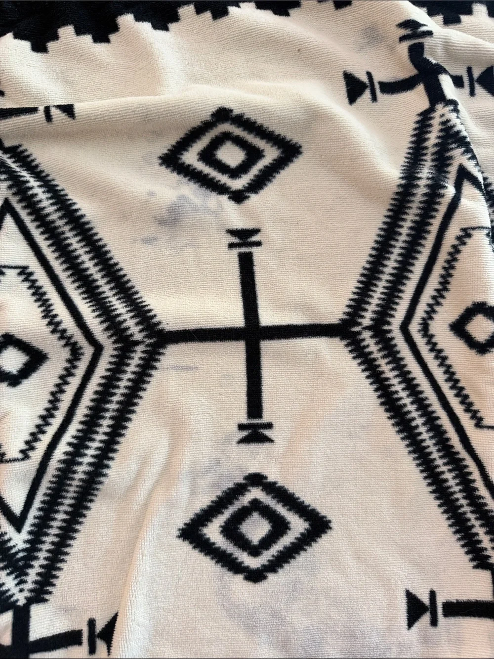 Pendleton Los Ojos Black & Cream Southwestern Hooded Baby Towel